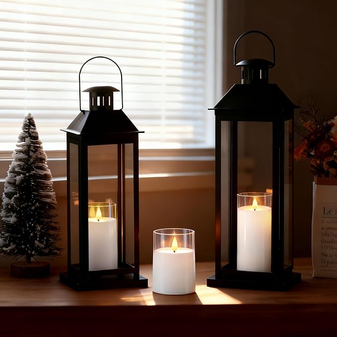 Raycare Flameless Candles Battery Operated with Remote Timer, Acrylic Flickering LED Pillar Candle for Valentine's Day Decoration, Home Decor, Gift for Family and Friend, White, Set of3