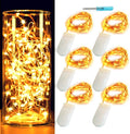 OakHaomie 6 Pack Fairy Lights Battery Operated No Remote LED Starry String Lights 30 Micro Starry LEDs on 10ft Copper Wire Light for DIY Wedding Centerpiece Table Decorations (Amber)