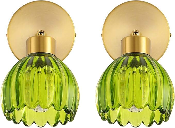 Wall Sconces Vintage Fixture Light, Vanity Lights for Bathroom, Modern Wall Light Fixtures, Metal Sconces Wall Lighting with Glass Shade, Farmhouse Wall Lamp for Bedroom Living Room