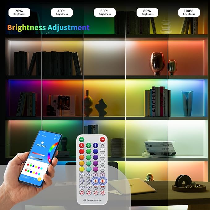 SP611E Bluetooth Music LED Controller for 1903B WS2812b WS2811 IC RGB Chasing Color LED Strip Addressable Sync Music Controller DC5V-24V APP/IR Remote Control(NOT for RGB LED Strip Without IC)