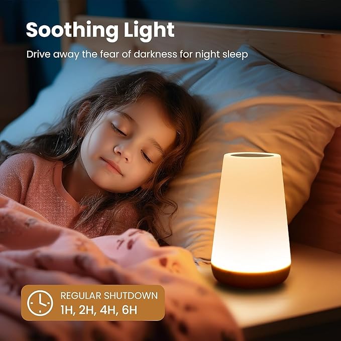 LED Small Night Light,Rechargeable Bedside Touch Light, Portable Desk Edge Light with 13 RGB Colors, Night Light for Bedroom,Nursery,Bathroom,Outdoor,Living Room