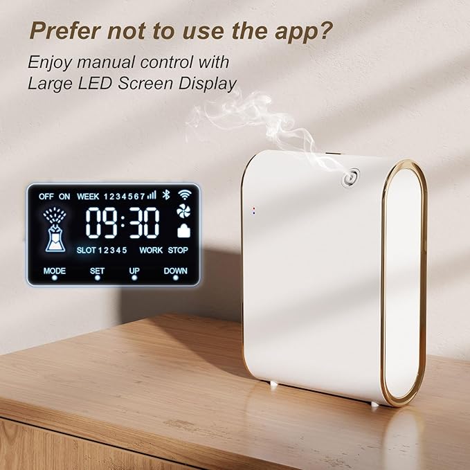 Smart Scent Air Machine for Home, 350ml/2000 Sq. Ft Bluetooth Waterless Essential Oil Diffuser, Aroma Diffuser for Office, Spa