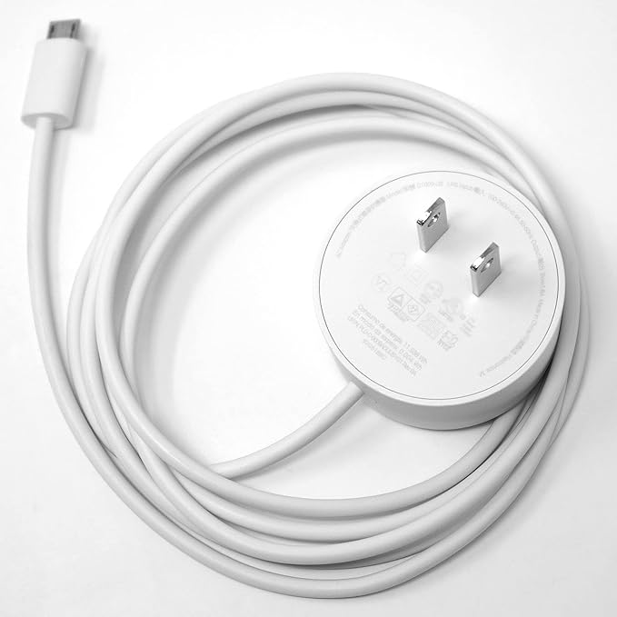 Google Home Mini Power Cord, Replacement Original Google AC Charger Adapter Power Supply G1009 Micro-USB - Bulk Packaging - White