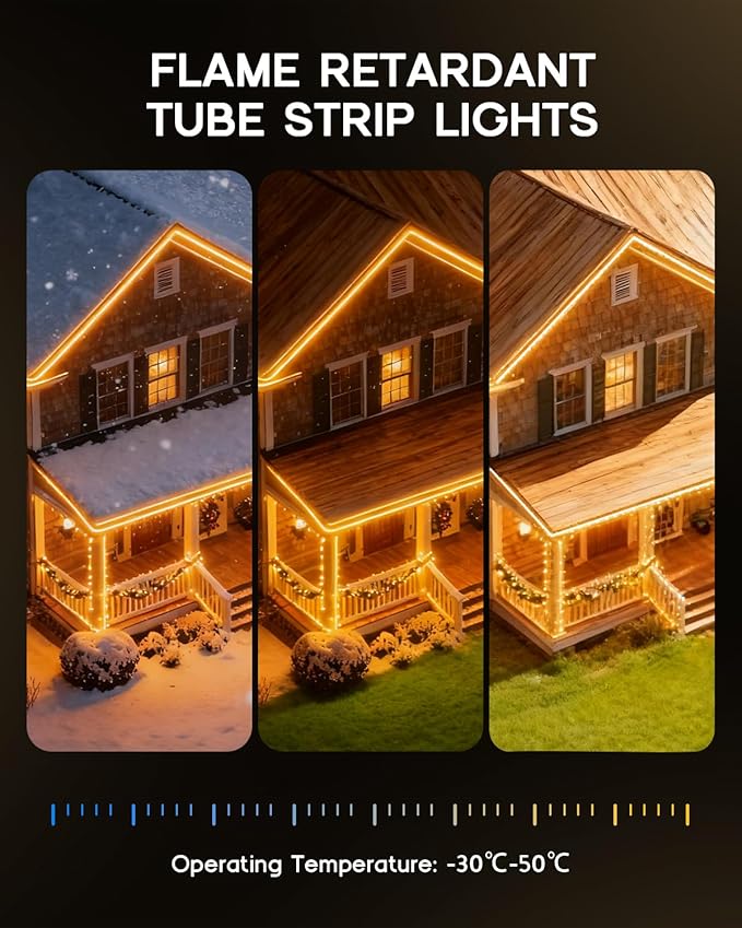 LED Strip Lights 49.2ft 110-120V,Dimmable Silicone Neon Rope Lights,Flexible Outdoor Waterproof Neon Strip Lights for Mirror,Kitchen,Cabinet,DIY Lighting