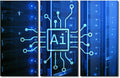 AI Art Prints for Wall Decor 3 Pieces Framed Wall Art AI Intelligence Modern Artwork for Home Walls Automation Canvas Prints Room Wall Decor Framed Ready to Hang Posters, 60" Wx40 H
