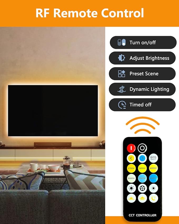 TJOY Motion Sensor LED Strip Lights, 10pcs Under Cabinet Lights Kit with App & RF Remote Control, 2700K 6500K Dimmable Under Cabinet Lighting for Kitchen,Counter,Shelf, Dusk to Dawn Night light 16.4ft