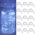 15 Pack 30 LED Micro Starry String Lights Battery Operated(Included),Fairy Waterproof Silver Wire Lights,for DIY Party Garden Wedding Table Indoor&Outdoor Decorations