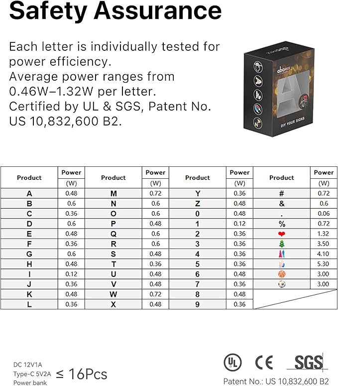 LED Magnetic Letter F, H 3.7" Light with Touch Control, White, Dimmable, Warm White 3000K