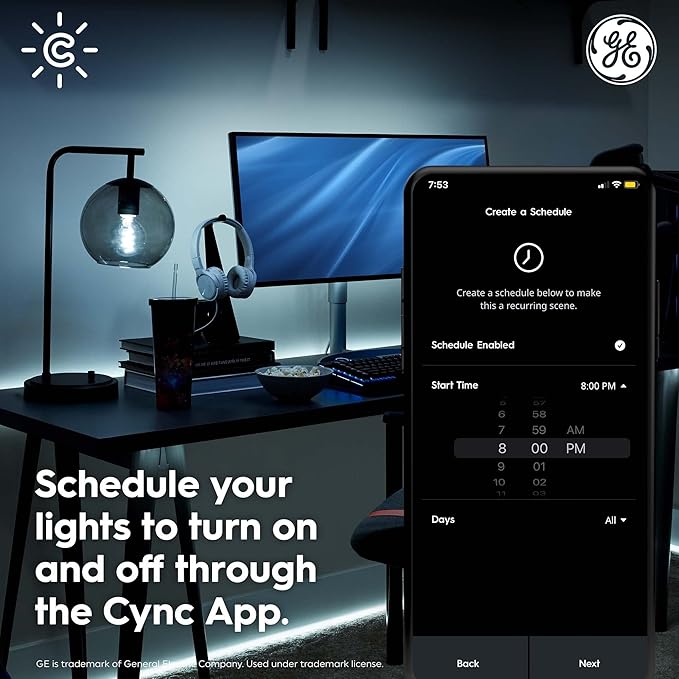 GE Cync Dynamic Effects Smart LED Light Strip with Music Sync, Color Changing WiFi Lights, Indoor Light Strip, Compatible with Alexa and Google Home, 16ft and Power Supply
