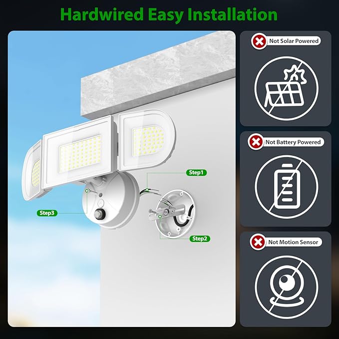iMaihom 180W Dusk to Dawn Flood Lights Outdoor, 18000LM 6500K Super Bright LED Security Lights, IP65 Waterproof Exterior Light with Photocell, Hardwired Outdoor Lighting for Yard, Garden, Garage White