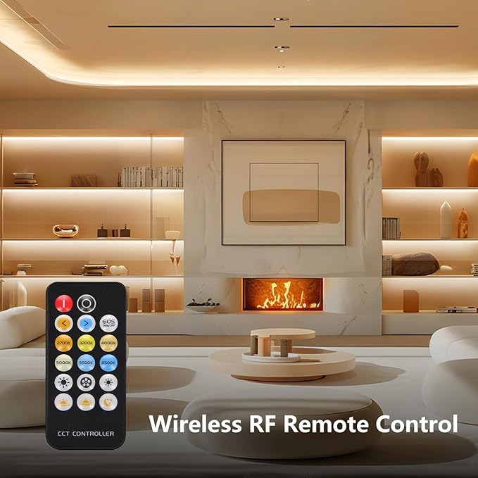 dalattin COB LED Strip Lights,16.4ft LED Lights, 608 LEDs/m High Density Flexible 24V Flexible Tape Light with Remote & Touch Control,Dimmable 2700K-6500K for Living Room, Bedroom, Kitchen Lighting