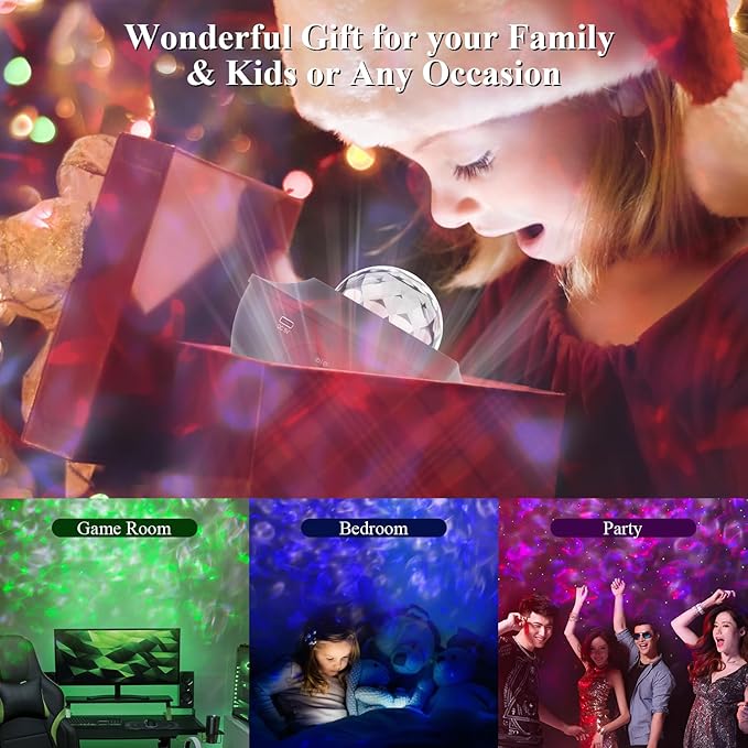 Star Projector Galaxy Light Projector, Ocean Wave Projector for Bedroom with White Noise, Bluetooth Speaker, Timer & Remote Control, Smart WiFi Night Light Projector for Kids Teens