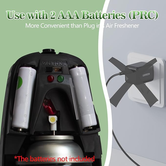 Automatic Air Freshener Dispenser 2-Pack,Histely Auto Air Freshener Spray Dispenser Wall Mounted or Free Standing Battery Powered w/Interval Spray Setting for Commercial & Home Use,No Drilling(Black)