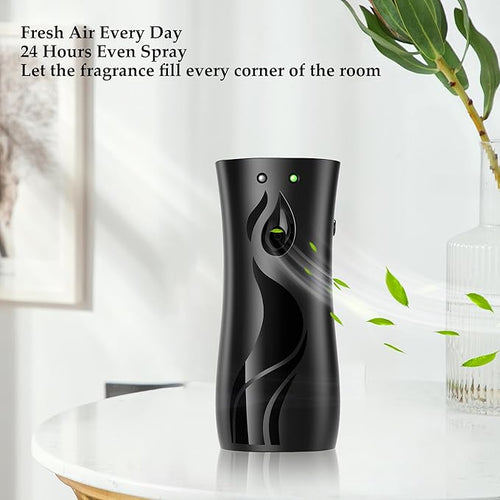 (2-Pack) Automatic Fragrance Dispenser | Automatic Air Freshener Spray Dispenser | Wall Mounted or Standing Aerosol Sprayer for Hotel Office Living Room Bathroom Commercial Place (Black)