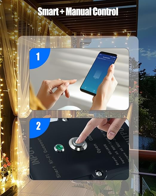 16A Smart Outdoor Plug, IP65 Waterproof and Dustproof Decorations Remote Control, Outdoor Light Strings Fountain Pumps Holiday, Compatible with Alexa Google Home