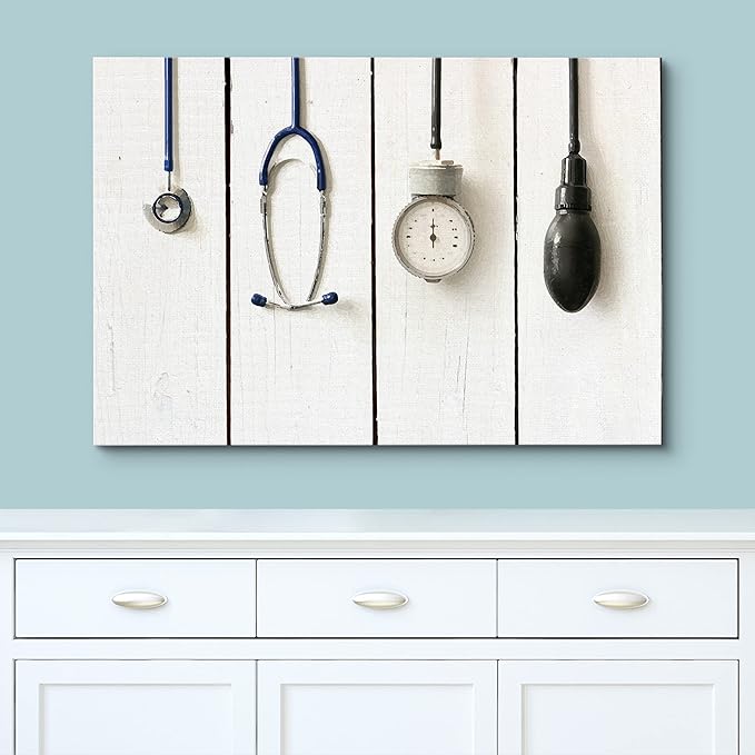 wall26 Canvas Print Wall Art Medical Apparatus Tools on Wall Medicine People Digital Art Modern Art Contemporary Scenic Colorful for Living Room, Bedroom, Office - 24"x36"