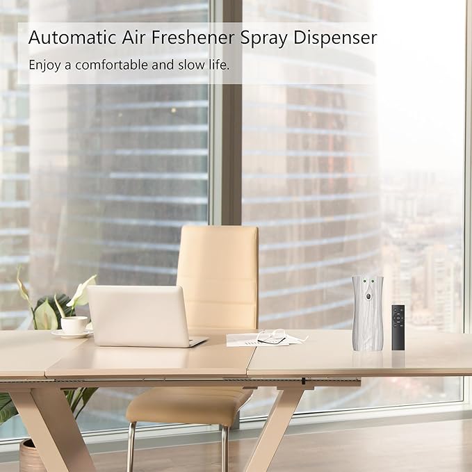 8-Pack Automatic Air Freshener Spray Dispenser with Remote Control,Wall Mounted/Free Standing for Commercial Use,Multiple Time Scent/Mist Release Settings for Room/Restroom (BHW, standard)