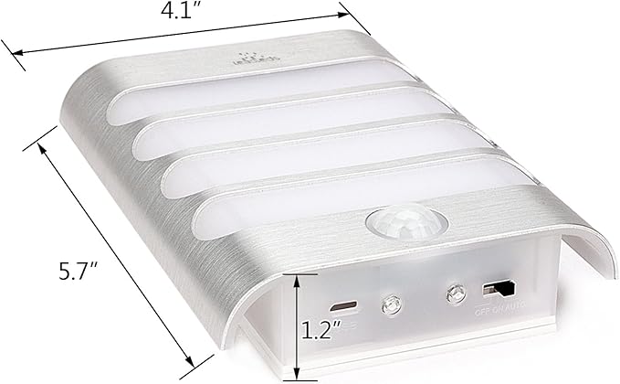 Leadleds Motion Sensor Wall Sconces Rechargeable, 2-Pack Wireless LED Wall Lights Luxury Aluminum Case Stick Anywhere Auto On/Off Night Light for Bedroom Porch Hallway Stairway