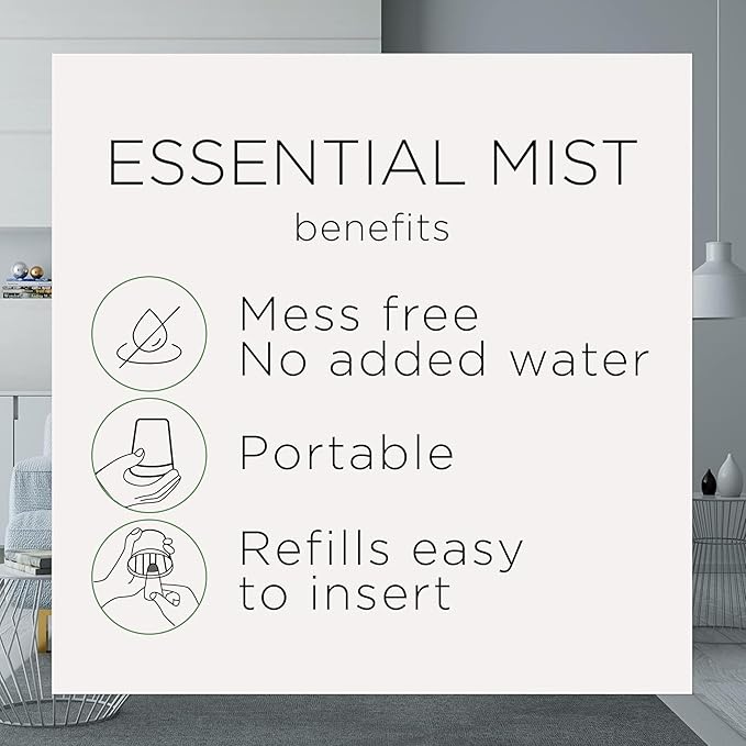Air Wick Essential Mist Starter Kit (Diffuser + Refill) Vanilla & Pink Papaya Essential Oils Diffuser, Air Freshener Starter Kit