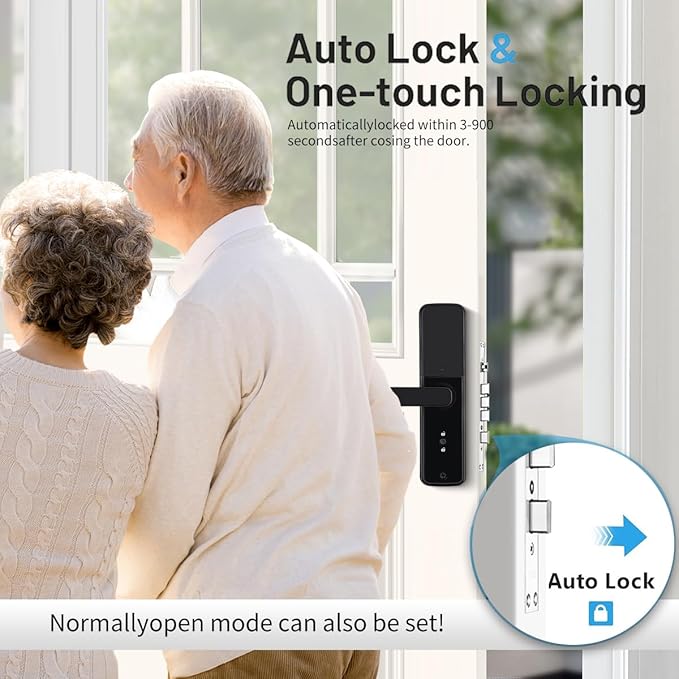 Sophies Fingerprint Door Lock Smart Deadbolt Keyless Entry Electronic Digital Keypad with Biometric Fingerprint, Tuya App Remote Control WiFi Locks for Front Door