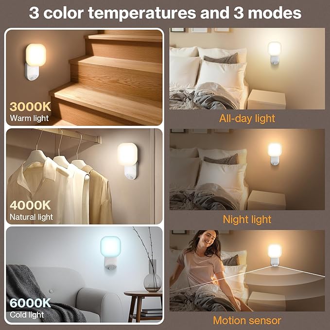 Rechargeable Motion Sensor Wall Light, Magnetic Wireless Closet Light with Remote, Adjustable Lighting & Swivels, Wall Sconce Battery Operated, Motion Sensor Light for Porch Hallway Garage Stairs
