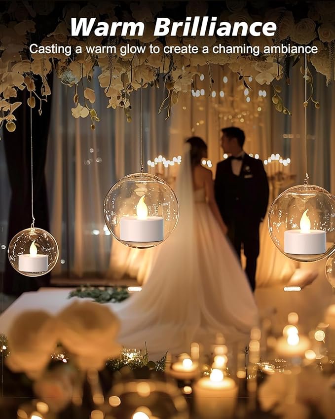 LED Tea Lights Candles- 200Pack Flameless Candles Realistic and Bright Flickering Long Lasting 200Hours for Holiday Celebration,Party, Home Decoration Warm White,Battery Operated