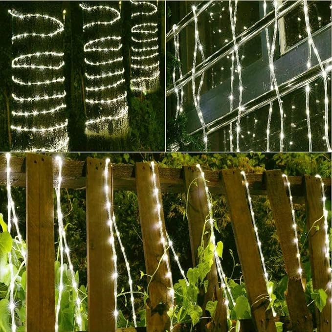 13ft 2-Wire Waterproof LED Rope Light Kit,110V-120V PVC 30 LED/M Tube Lights Strip for Background, Outdoor, Christmas, Home Decoration(Warm White)