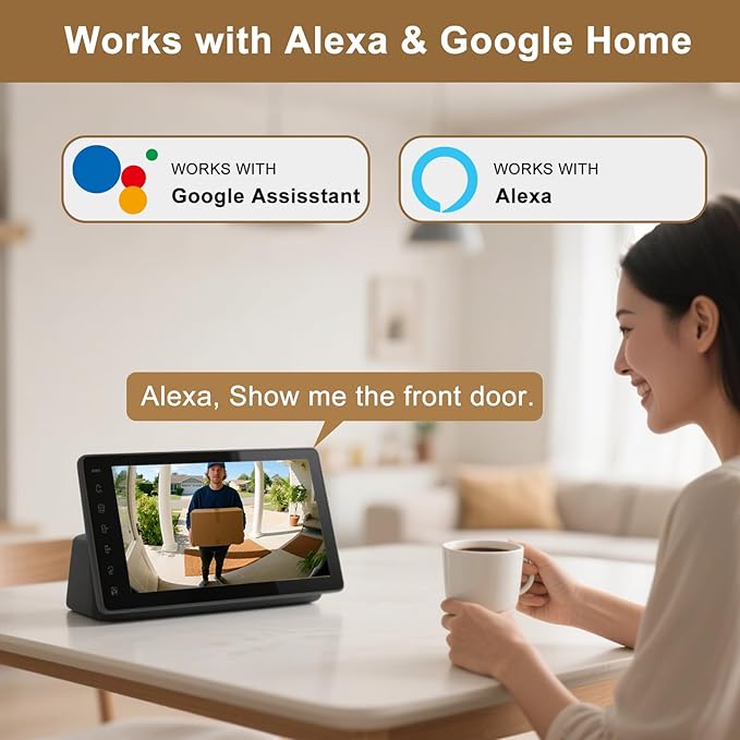 Doorbell Camera Wireless,2K FHD Head-to-Toe Video, no Subscription,Two-Way Talk, Smart Home Video Doorbell with Chime,Battery Powered,Motion Detection & Alerts,Works with Alexa & Google(2.4G WiFi)