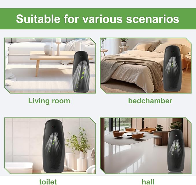 4PCS Automatic Air Freshener Spray Dispenser, Wall Mounted or Free Standing Battery Operated Sprayer for Bathroom Multiple Time Scent Mist Release Settings for Room Restroom Sprayer