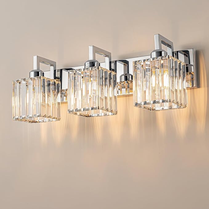 19.5" KnurledBrassWallSconcesSetof2,BronzeBathroomVanityLightFixtureswithWaterRipplesGlassTube,ModernLampforBedroom,LivingRoom,Hallway,Staise,Mirror,Kitchen