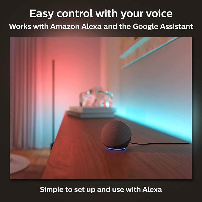 Philips Hue Indoor 6-Foot Smart LED Light Strip Base Kits with Plugs - Flowing Multicolor Effect - 2 Pack - Control with Hue App - Compatible with Alexa, Google Assistant and Apple HomeKit