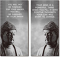 Blulu 2 Pcs Buddha Quote Decor Buddha Inspirational Quote Wall Art Meditation Room Chakra Decor Zen Wooden Hanging, Spiritual Gift for Home Yoga Living Room Women(Start to Change)