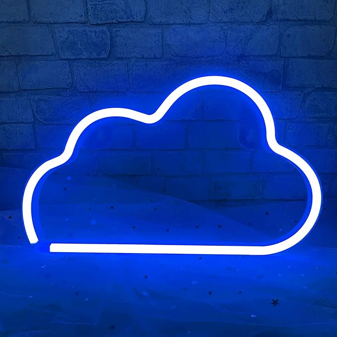 Cloud Neon Sign Blue Cloud Light Sign for Wall Decor,Battery or USB Powered Clouds Shaped LED Sign Decoration Lights for Bedroom Aesthetic Teen Girl Kid Room Christmas Birthday Wedding Party