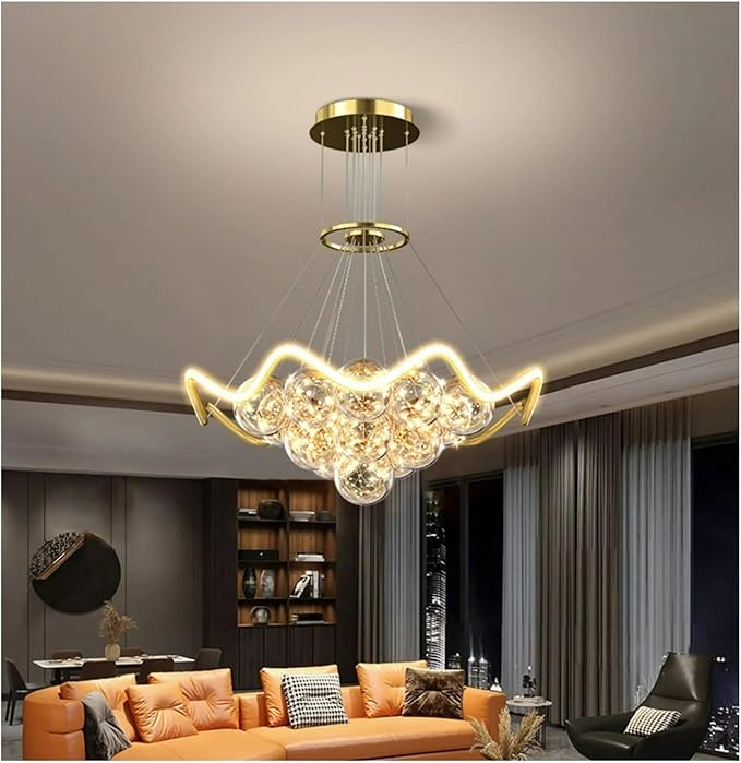 Modern Living Room Warm Bedroom Dining Room Chaner Led Indoor Lighting Nordic Creative Decorative Bright Lamps,Modern (3 Colors Changeable D80cm)