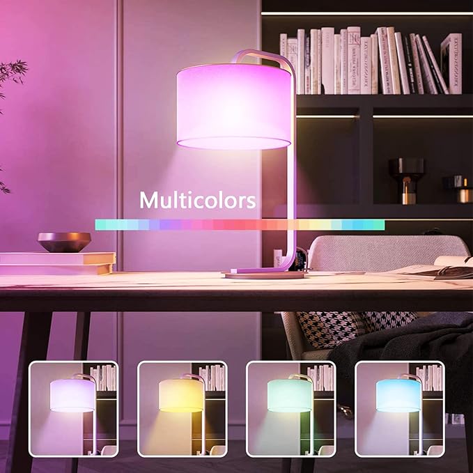 Color Changing Light Bulb with Remote, RGB Light Bulbs 9W A19 6500K White E27/E26, Memory,16 Color Choices Multicolor Dimmable LED Light Bulb 40W Equivalent for Party Bedroom Home - 4 Pack
