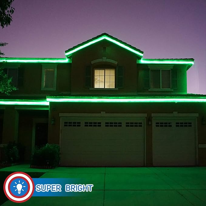 Russell Decor 200ft/60m Led Rope Lights Lamps Kit Indoor Outdoor Decorative Lighting for Saint Patrick's Day Party Wedding Backyard Patio Deck Bright Flexible String Tube Lights Waterproof- Green