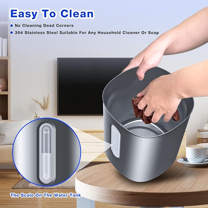 Stainless Steel Humidifier for Bedroom & Large Room,4L Easy to Clean Cool Mist Humidifier, Mold Free & Dishwasher Safe Water Tank, Essential Oil Diffuser for Baby Nursery, Plants, Home