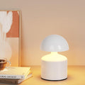 Modern Cordless Mushroom Small Table Lamp Touch LED Lamps, 3-Way Dimmable Bedside Nightstand Lamp Mini Rechargeable Night Light for Bedroom, Living Room (White)