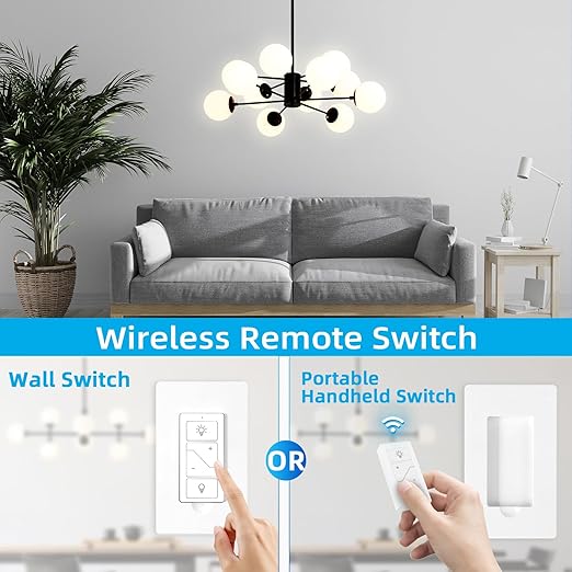 Smart Dimmer Light Switch with Wireless Remote, Compatible with Alexa for Voice Control, Electrical Smart Wall Switch for Dimmable LED/CFL INC/HAL Bulb of Ceiling Pendant Lamps Fixture, ETL Listed