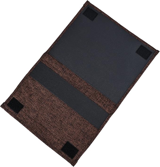 Linen 4 Pockets Bedside Caddy, Bedside Storage Organizer for Magazine, Remotes, Phone (Coffee)