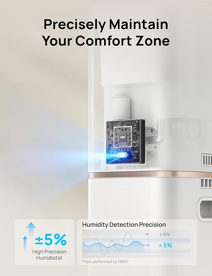 DREO HM735S 11L Smart Humidifier Large Room 700 ft², 100H Cool Mist Air Humidifiers for Bedroom, Top-Fill, Clean Tank Technology, 26dB, Auto Mode, Aroma Box, RGB, Remote & APP Control, Baby, White