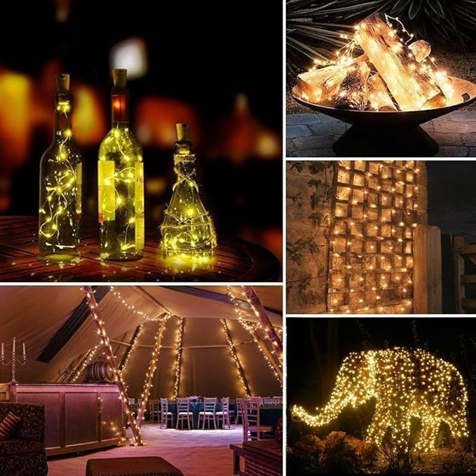 Lomotech Solar String Lights Outdoor - 2 Pack Total 66ft 200LED Solar Fairy Lights Waterproof 8 Modes Twinkle Lights for Outdoor, Patio, Garden, Yard, Party, Wedding, Tree Decoration (Warm White)