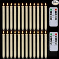 Homemory 24 Pcs Flameless Taper Candles with Remote, Timer, Plastic Battery Operated CandleSticks, Ivory Led Window Candles with Flickering Light, 9.6 Inches for Christmas Home Wedding Decor