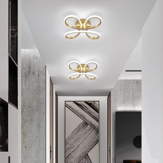 ADISUN Modern LED Ceiling Light, 6000K Semi Flush Mount Ceiling Light Fixture, Modern Ceiling Lights for Hallway Bedroom Corridor Aisle Bathroom Indoor Ceiling Lamp (L14.56*W14.56*H2.4)