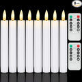 Battery Operated Flameless Taper Candles with Remote, 6.4 Inch White LED Candlesticks Flickering, Short Flameless Candles Decorative for Weeding Home Party Festival, 8 Pack