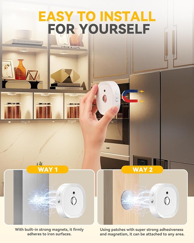 Puck Lights with Remote, Rechargeable Battery Touch Push Lights, 3 Colors Led Under Cabinet Lighting, 1500mAh Wireless Tap Light, Stick on Closet Light for Kitchen, Pantry, Shelves (White 3 Pack)