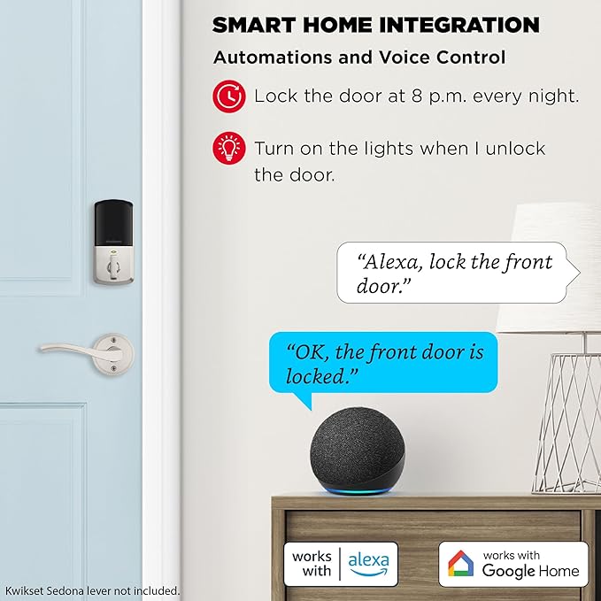 Kwikset Halo Wi-Fi Smart Lock, Keyless Entry Door Deadbolt, Geofence Auto-Unlock, Grade AAA Certified, No Hub Required Easy Install, Satin Nickel Lifetime Finish Warranty, Backlit Keypad