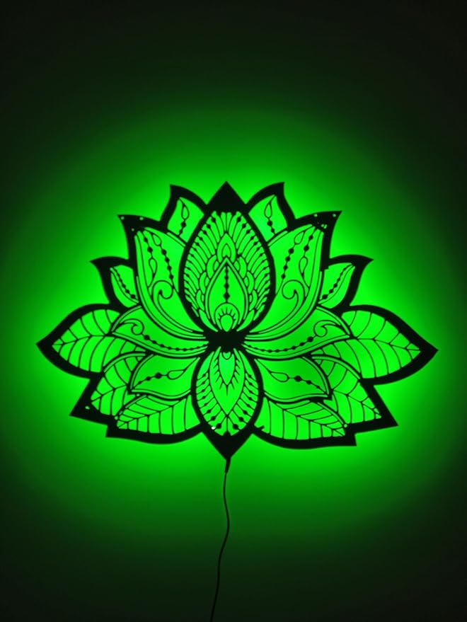 Lotus Symbol Relax Neon Sign, Mandala Yoga Room Night Light, Mandala Lotus Flower Lighted-Up Wall Art With Rgb Color Changing Led, Metal Wall Decor, Rgb Lights, Home Decor, Birthday Gift