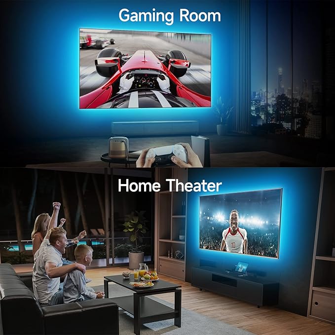 TV LED Backlight, 16.4ft RGB LED Lights for 55-70 Inch TVs, Bluetooth APP Control, USB Powered for Bedroom