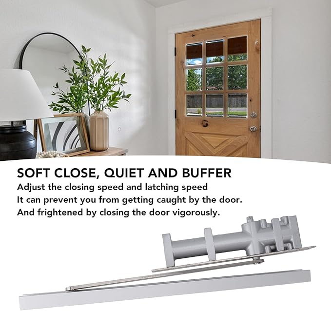 Superior Zinc Alloy Adjustable Automatic Door Closer, HeavyDuty Hydraulic Spring, Ideal for Commercial and Residential Use, Enables 90-Degrees Door Closure